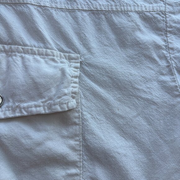 Vintage Papery White Cotton Hooded Shacket - Picture 12 of 14